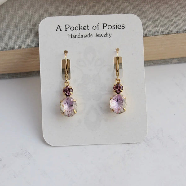 Etched Glass Drop Earrings | Aurora Iridescent Floral