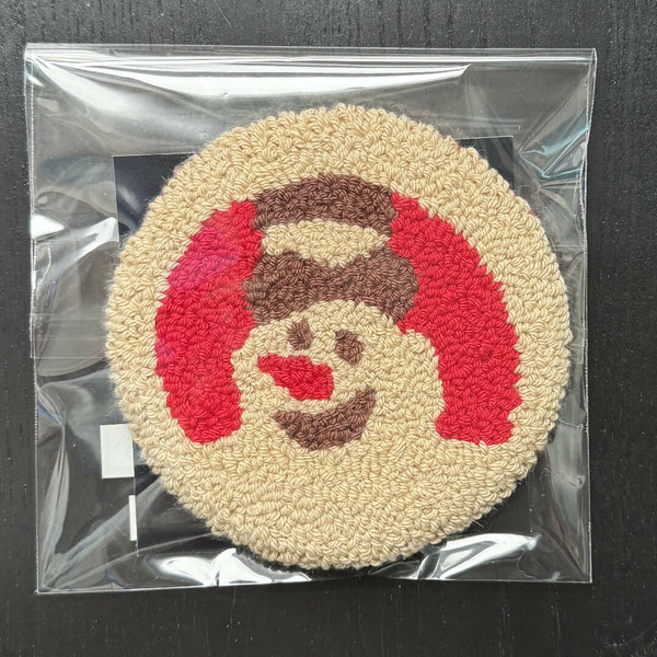 Tapis de tasse en forme de bonhomme de neige en biscuit au sucre