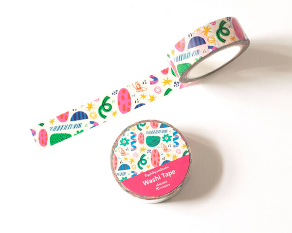 Colorful Abstract Shapes Washi Tape - 15mm x 10m