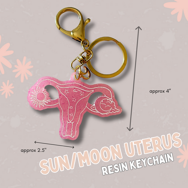 Sun & Moon Uterus - Resin Keychain
