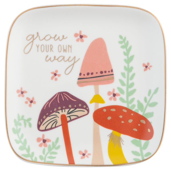 FLORA SQUARE TRINKET TRAY- MUSHROOM