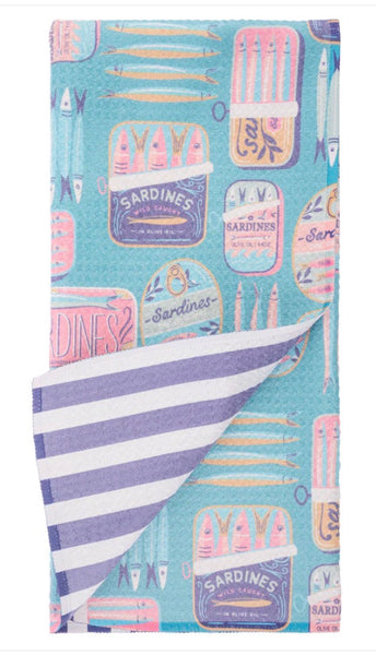 Torchons en microfibre Sardines 