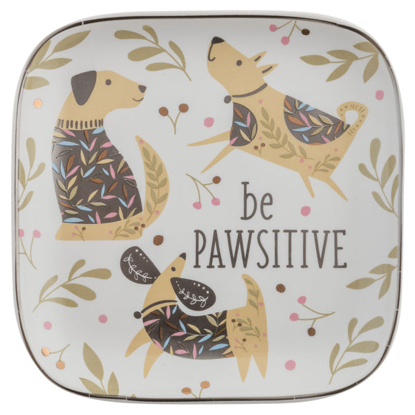 FLORA SQUARE TRINKET TRAY - DOG