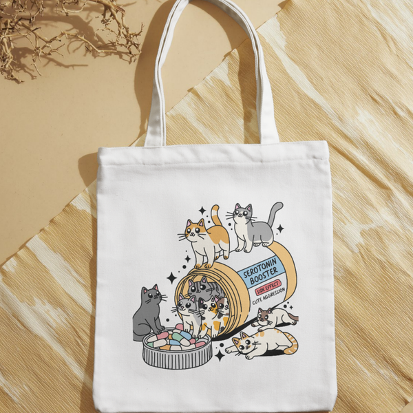 CAT Serotonin Booster - Motif Tote Bag