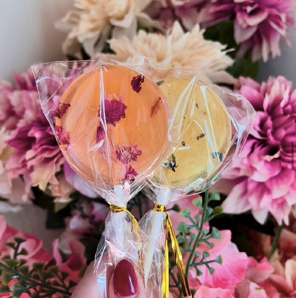 Strawberry Rose Shimmer Lollipop