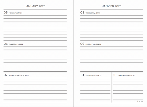 2025–2026 Smyth Academic Weekly Planner — Gold A5 Vegan Leather Luxe Agenda (18-Month, Bilingual)