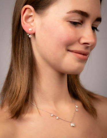 Rosy Whispers Front-Back Earrings
