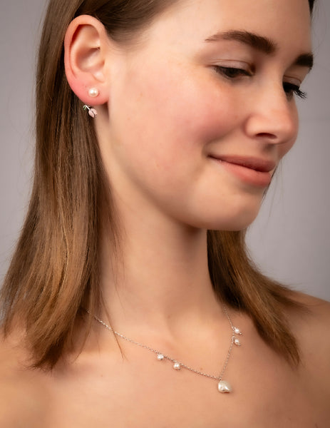 Rosy Whispers Front-Back Earrings