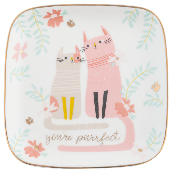 FLORA SQUARE TRINKET TRAY -  CAT