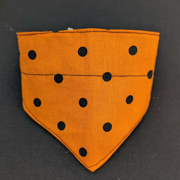 Orange with Black Polka Dots Dog Scrunchy Bandana