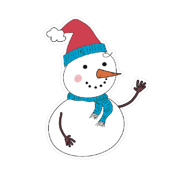 Autocollant bonhomme de neige qui fait coucou