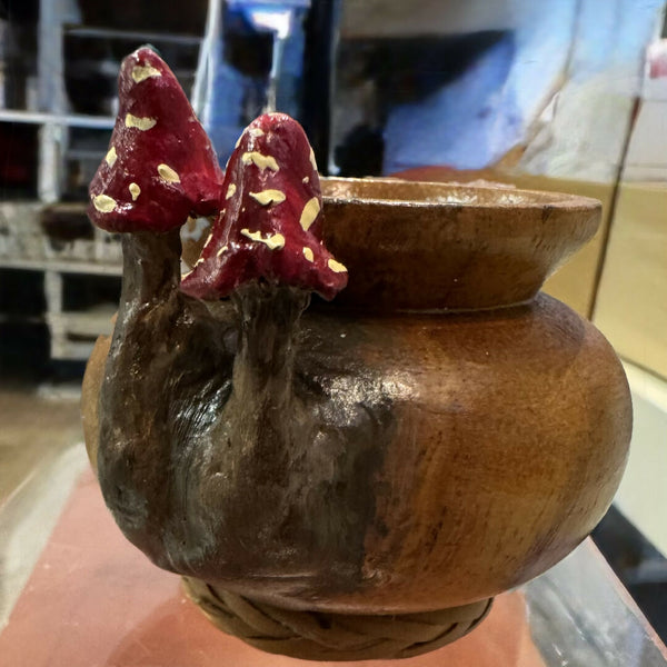 Mushroom Wooden Vase