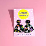Cosmic Bowling Marble Terrazzo Earrings 
