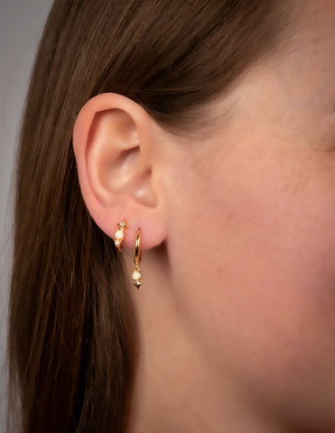 Opal Glow Huggie Hoop Earrings