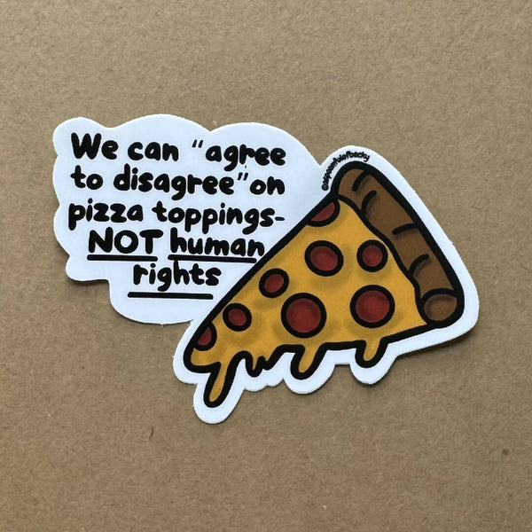 Human Rights Pizza Sticker
