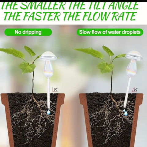 Glass Mushroom Watering Tube