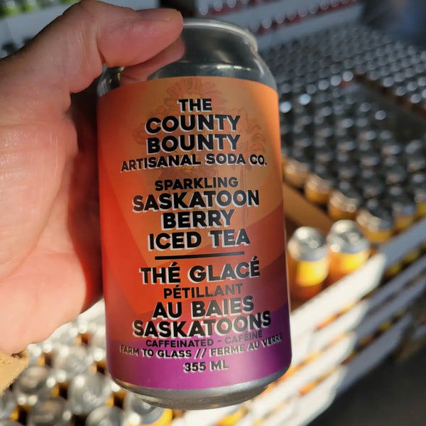 County Bounty Artisanal Sodas – Saskatoon Berry Iced Tea