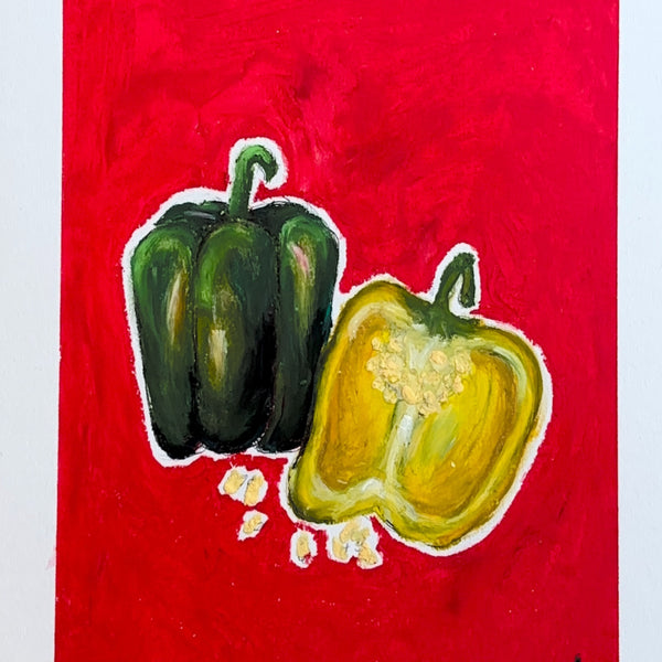 Pepper - Framed Oil Pastel Print