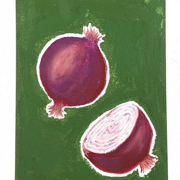 Onion - Framed Oil Pastel Print