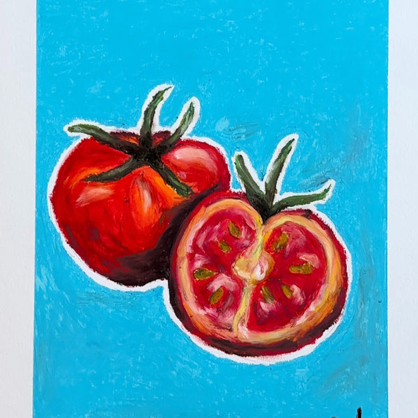 Tomato - Framed Oil Pastel Print