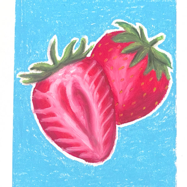 Strawberry - Framed Oil Pastel Print