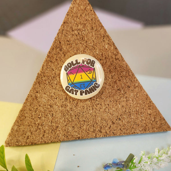 Roll for Gay Panic Pansexual Flag Pin