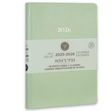 Green planner with '2025-2026' text on a white background 