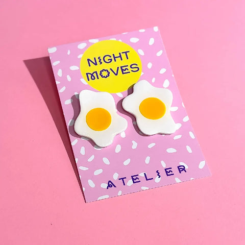 Just Yolking Polymer Clay Fried Egg Stud Earrings