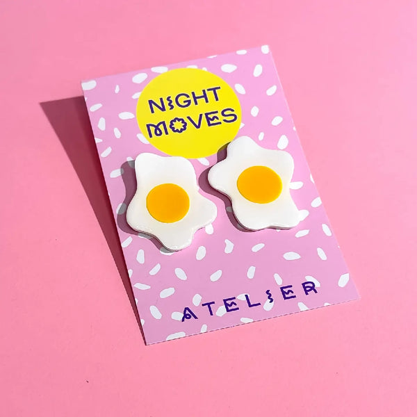 Just Yolking Polymer Clay Fried Egg Stud Earrings