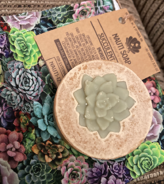 Succulent Soap in Cotton Pouch