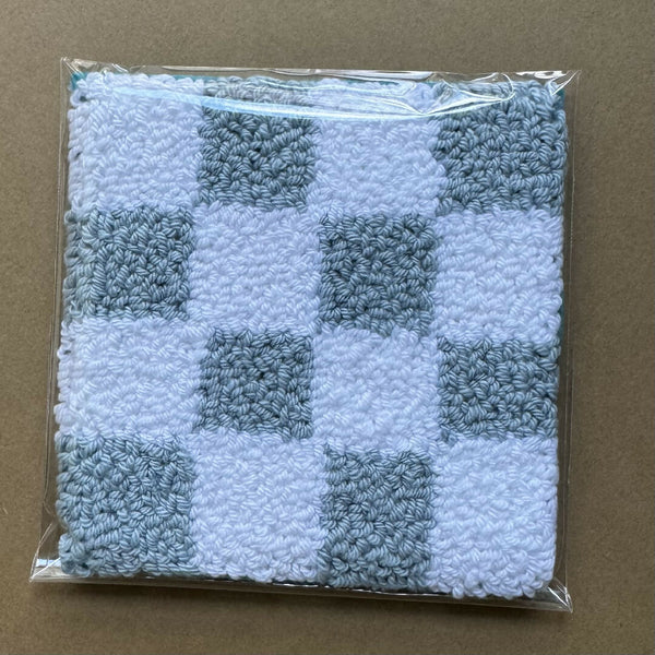 Blue & White Checkered Mug Rug