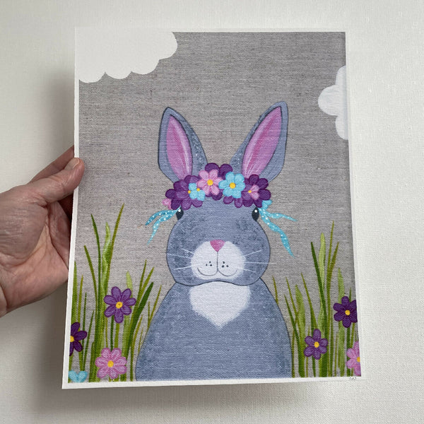 Lapin aux fleurs - 8x10