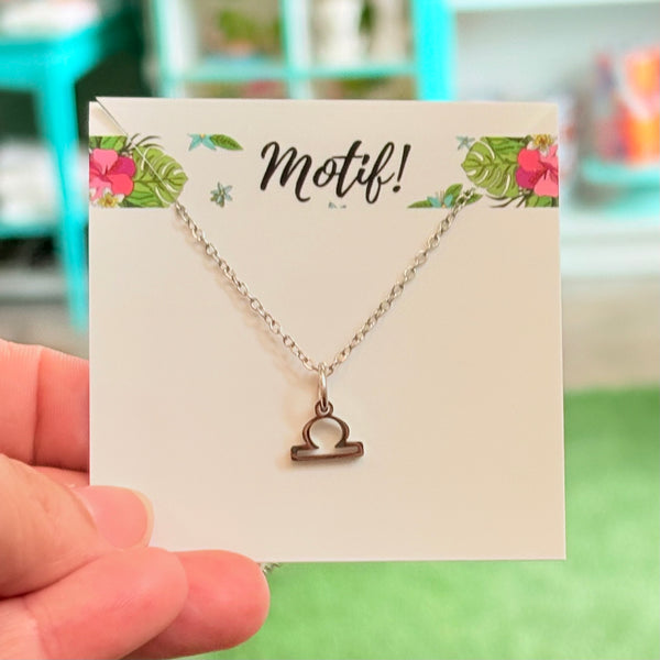 Libra astrology necklace silver