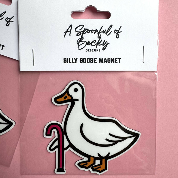 Silly Disabled Goose Magnet by A Spoonful of Becky Designs