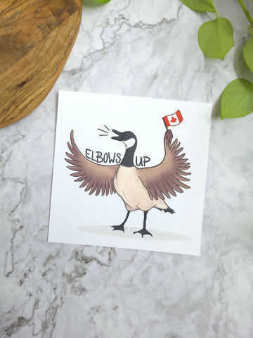 elbows up goose 8x8