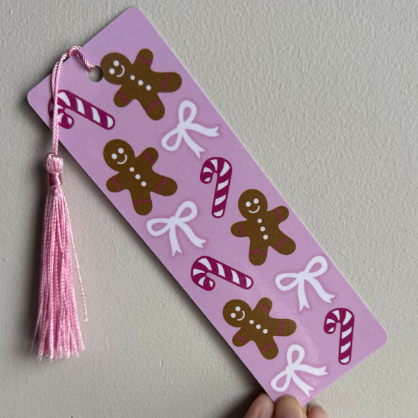Merry Pinkmas Double Sided Tassel Bookmark