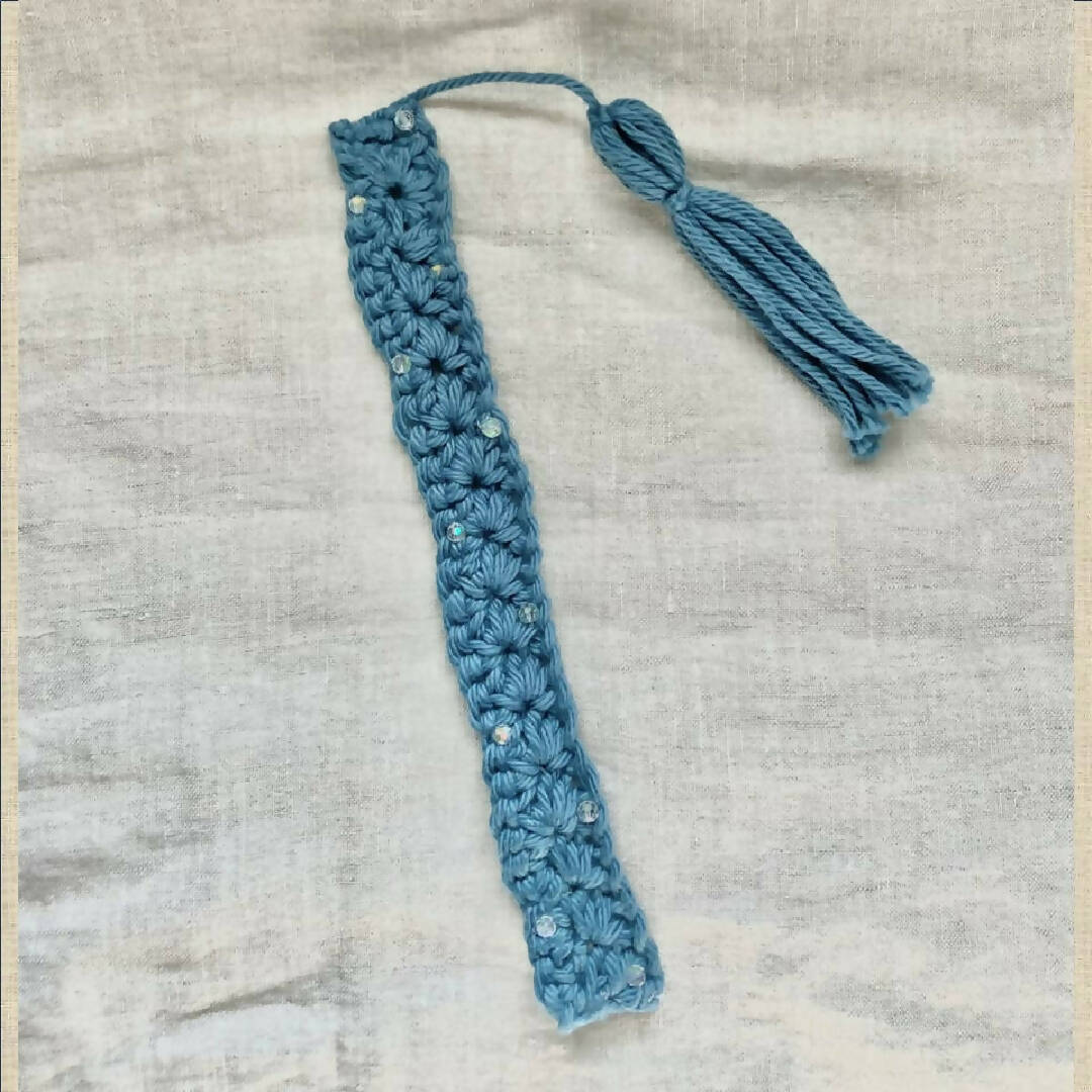 Crochet Star Stitched Bookmark with Decorative Beading