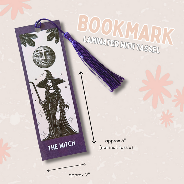 Witch Tarot Card (Purple) - Bookmark with Tassel