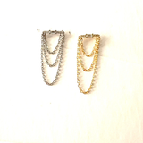 Sparkle Bar Chain Earrings gold and silver 