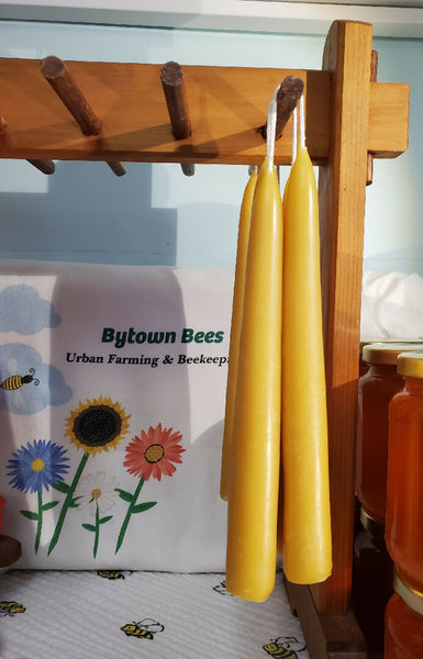 Beeswax Tapered Candlesticks - pair