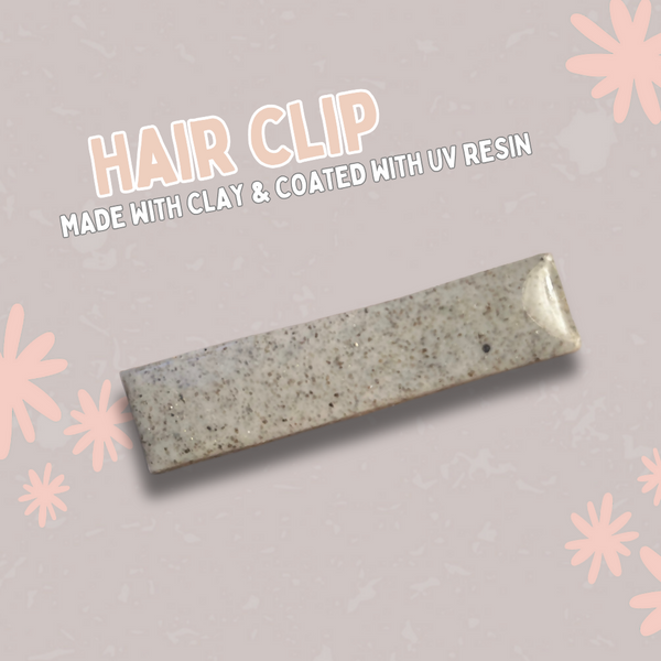 Clay Hair Clip - Grey Granite