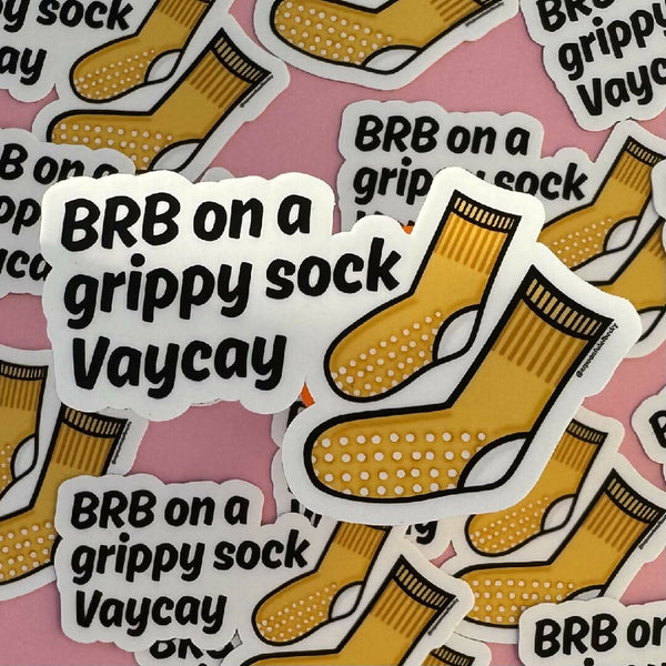 Grippy Sock Vaycay Sticker by A Spoonful of Becky Designs