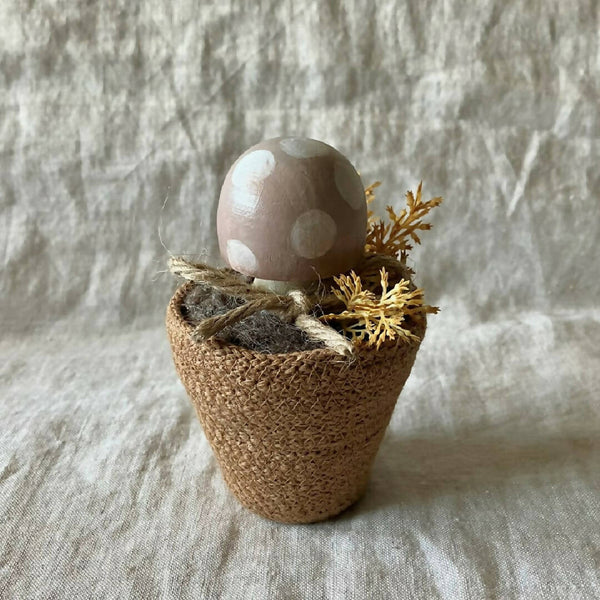 Potted Hand Painted Wooden Mushrooms