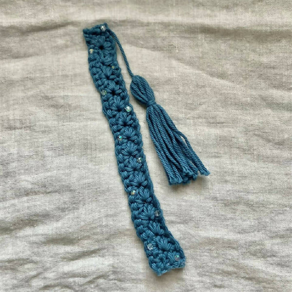 Crochet Star Stitched Bookmark with Decorative Beading