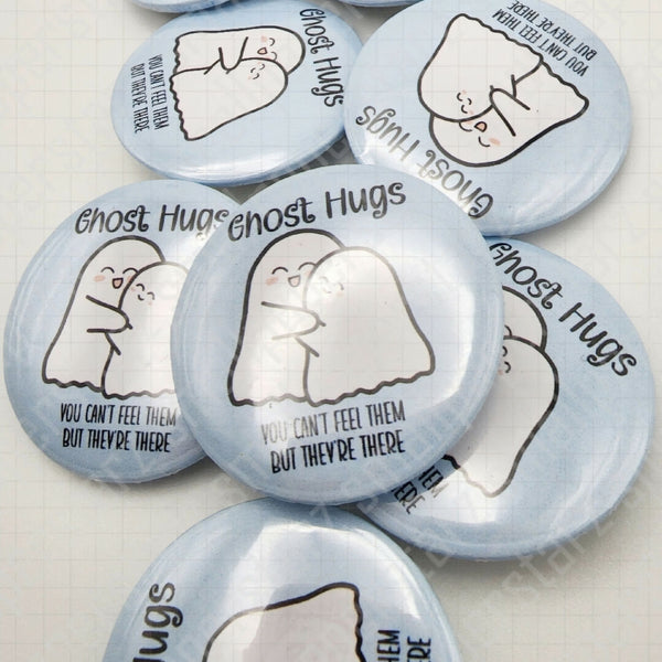 L007 - Ghost Hug Pinback Button / Badge