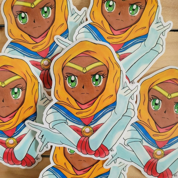 Hijabi Moon Sticker