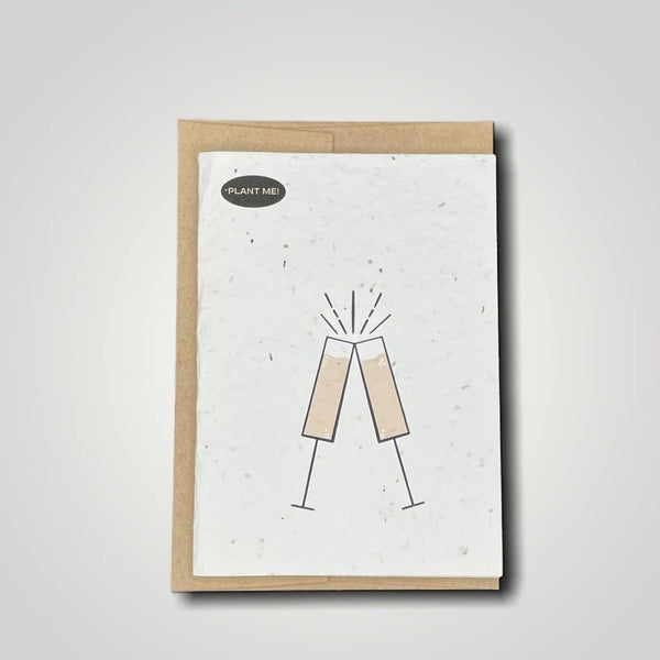 Champagne Flute Plantable Greeting Card