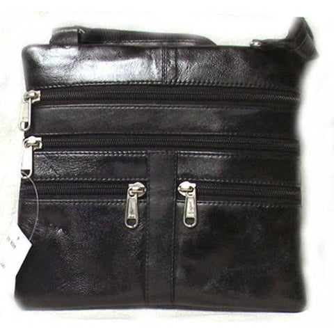 Genuine Lambskin Leather Women's Cross Body Bag BLACK