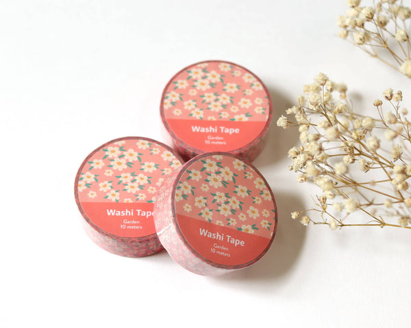 Blush Pink Floral Washi Tape - 15mm x 10m