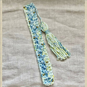 Crochet Star Stitched Bookmark with Decorative Beading 